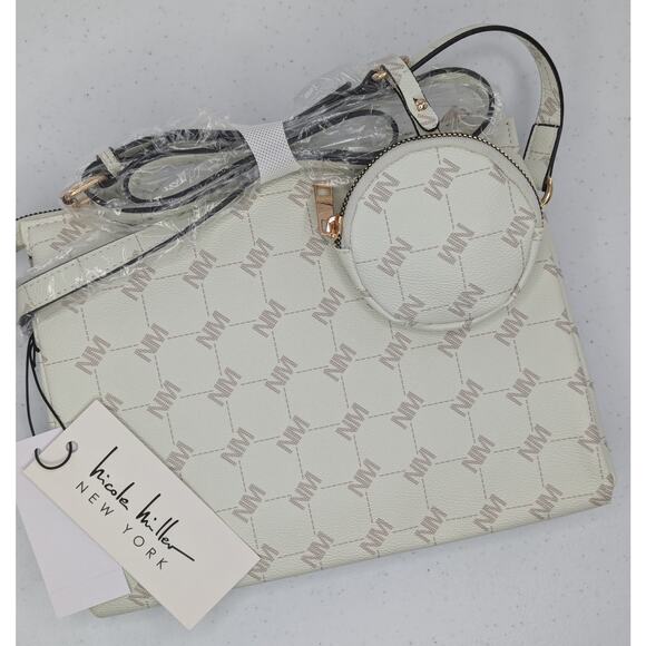 Nicole Miller Crossbody Shoulder Bag & Matching Coin Purse Set - Picture 10 of 13